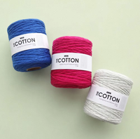 Fil à crocheter en coton peigné Cream Hollow, cône de 200g, 260m, filé, pour projets d'artisanat et de tricot à la main DIY