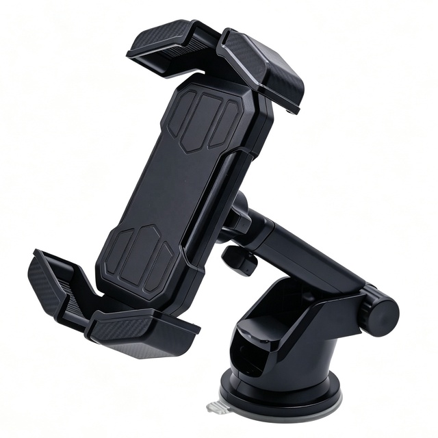 Universal Suction Cup Car Phone Tablet Mount Telescopic Arm 360° Rotation Dashboard Windshield Holder Anti-Shake Secure Clip