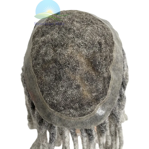 1b gris toupet ombre <span class=keywords><strong>cheveux</strong></span> longs 14 pouces indien <span class=keywords><strong>cheveux</strong></span> humains remplacement Australie hommes gris toupet <span class=keywords><strong>dreadlocks</strong></span> - Product Image 5