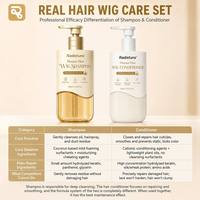 Après-shampoing pour perruques en cheveux naturels 250 ml, enrichi en kératine, démêlant et lissant, sans durcissement sur la base en dentelle, vente en gros