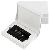 Boîtier Vide de Rangement pour Cassettes Audio, Type Clamshell Blanc en Vinyle, Étui de Remplacement pour 1 Cassette Unique