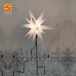 Wang's World Waterproof 35cm 6H <strong>Timer</strong> Foldable LED Moravian Star Ground <strong>Light</strong> Fairy Decor Lighting for Wedding and <strong>Xmas</strong> Party - Product Image 4