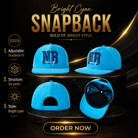 Gorra de Béisbol Azul de 5 Paneles con Cierre a Presión, Logotipo Bordado, Algodón, Unisex, Casual, Deportiva, Streetwear