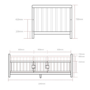 Lit en bois pour tout-petits avec barrières de sécurité, cadre de lit classique pour enfants avec tête de lit, mobilier de chambre d'enfant - Product Image 5