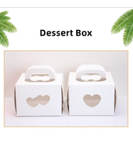 Boîte à gâteau carrée jetable pratique avec poignée, vitrine de haute qualité avec couvercle transparent, pour cadeaux alimentaires, en papier PET mat, pour sushis, vente en gros