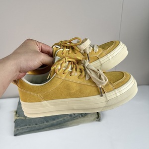 Chaussures pour hommes, style tendance été, baskets en toile à semelle épaisse jaunes, rehaussantes, sportives et décontractées - Product Image 2