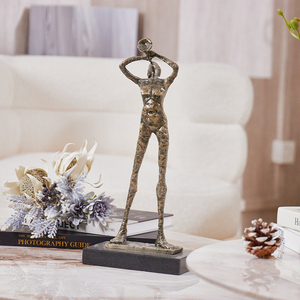 Sculpture de bureau Art Déco en métal vintage, <span class=keywords><strong>homme</strong></span> souffleur de corne, décoration intérieure pour salon - Product Image 4