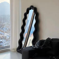 Maison mur miroir esthétique chambre mignon nordique miroir sol miroir vague pleine longueur salon vague décoration de la maison