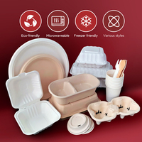 Boîtes à emporter écologiques en forme de coquille, compostables, pour burgers, personnalisées en bagasse de canne à sucre, portables, gaufrées, pour restaurants