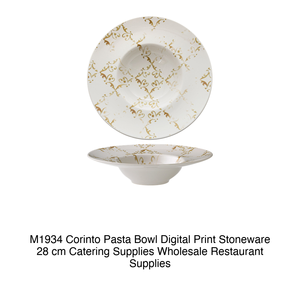 Bol à pâtes en grès Corinto Ø 28 cm Ø intérieur 15 cm Impression numérique M1934 - Product Image 2