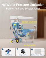 Système de couvercle de toilette intelligent automatique, WC intelligent électrique monobloc à poser au sol avec bidet intégré pour salle de bain commerciale et hôtelière