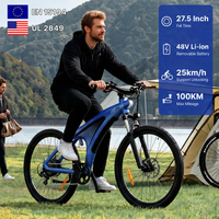 Vélo Électrique Tout-Terrain Léger Q5S 48V pour Adultes, Vélo Électrique de Montagne avec Batterie au Lithium et Freins à Disque en Alliage d'Aluminium, Vélo Sportif Tout-Terrain