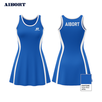 Robe de netball Aolan sur mesure, séchage rapide, look élégant, respirante, en tissu recyclé, sans manches, col rond, pour l'école