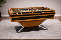 Baby-foot de table professionnel en bois avec barre transversale en acier et joueurs en plastique pour salle de jeux