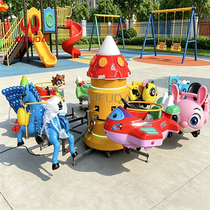 Manège <span class=keywords><strong>pour</strong></span> enfants sur un <span class=keywords><strong>petit</strong></span> carrousel, équipement de <span class=keywords><strong>parc</strong></span> d'attractions, carrousel électrique rotatif miniature en forme d'avion à 8 places - Product Image 3