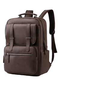 Wholesale Custom Logo Waterproof PU Leather <b>Laptop</b> <b>Backpack</b> for Men College Student Business Travel Zipper Closure Bag - Product Image 1