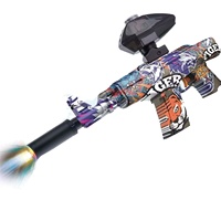 KK 51CM ARP9 Pistol Gel Blaster Tembak Otomatis, Pistol Mainan Gel Ball Isi Ulang Dengan Lampu dan Peredam Suara