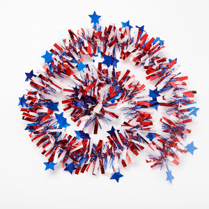 Guirlande patriotique du 4 juillet, rouge, blanc, bleu, paillettes métalliques épaisses, guirlande de paillettes sur mesure, décoration pour la fête de l'Indépendance - Product Image 4