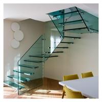 Porte-à-faux Invisible pvc, escalier flottant en verre et acier, maison moderne, en verre, Design