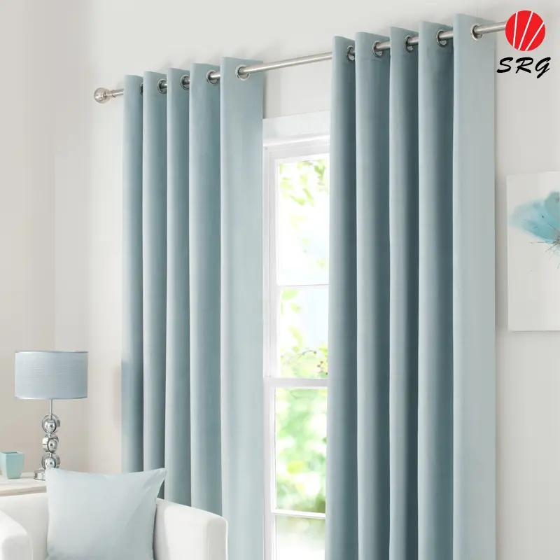 Super soft luxury blackout curtain for living room meeting room solid color