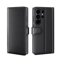 Étui de luxe pour Samsung S26 Ultra, véritable cuir véritable, porte-cartes, support, rabat, coque de téléphone pour Samsung Galaxy S25 S26 Ultra