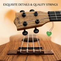 Custom Logo Premium Wood High Quality Acoustic Guitarlele Musical Instruments Bulk Natural Wood Round-hole Wood-grain Ukulele