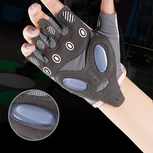 Hafif nefes Anti kayma şok emme ayarlanabilir yarım parmak spor spor eldiven kadın erkek için - Product Image 4