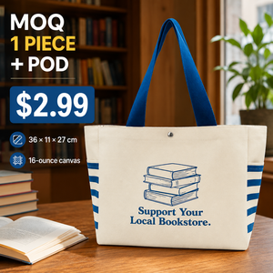 Kit <span class=keywords><strong>de</strong></span> Regalo para Eventos <span class=keywords><strong>de</strong></span> Librerías: Bolsa <span class=keywords><strong>de</strong></span> Lona <span class=keywords><strong>de</strong></span> Color Sólido Personalizada con Logotipo, Cadenas y Bordado - Múltiples Receptores, Parte Superior Abierta - Product Image 1