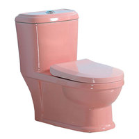 WC monobloc moderne en céramique colorée, à double chasse, à poser au sol, avec cuvette allongée, sanitaires pour la maison et l'école, fabriqué en Chine