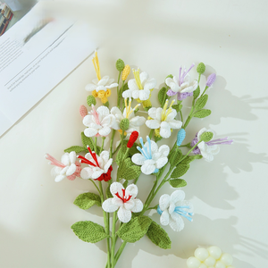 Best Selling Style Crochet <strong>Flower</strong> Snowberry Megaphyll Handmade Finished Product Trending Knitted Yarn <strong>Flowers</strong> for Global Market - Product Image 4