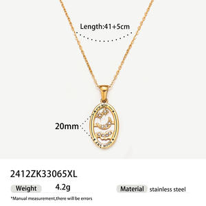 Hongtong B1-303 Neueste Design <span class=keywords><strong>Tarot</strong></span> Glänzende Zirkon Vintage Hot Sale Zarte Mode Schmuck Großhandel Anhänger Halsketten - Product Image 3