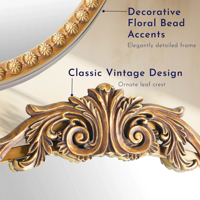 Miroir mural de forme irrégulière vintage orné d'or antique de luxe moderne de qualité supérieure inspiré du baroque