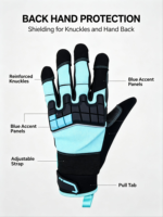 Gants de course moto HAIYI Performance à doigts entiers, avec sangle de poignet réglable, antidérapants, protection UV, absorption des chocs