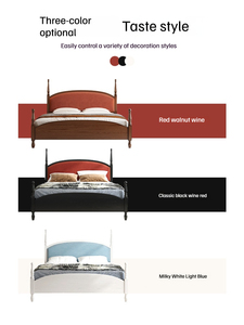 Simple Modern Solid Wood Double <strong>Bed</strong> <strong>Queen</strong> Size <strong>Bed</strong> Solid Wood Color Optional <strong>Bed</strong> <strong>Frame</strong>