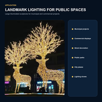 Luz LED Grande con Motivo de Ciervo 2D 3D para Decoración Navideña de Calles y Centros Comerciales al Aire Libre
