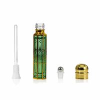 Flacon de parfum de luxe 6 ml en gros, fin, octogonal, avec bouchon à vis doré et applicateur à bille, rechargeable, pour voyage, en carton cadeau
