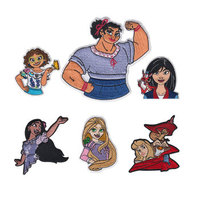 Patchs brodés personnalisés en gros en ligne, motifs de princesse à thermocoller, accessoires d'appliqué de dessins animés