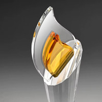 Trophée de champion de combinaison de conception transparente en forme de flamme unique noble pour jeu de sport