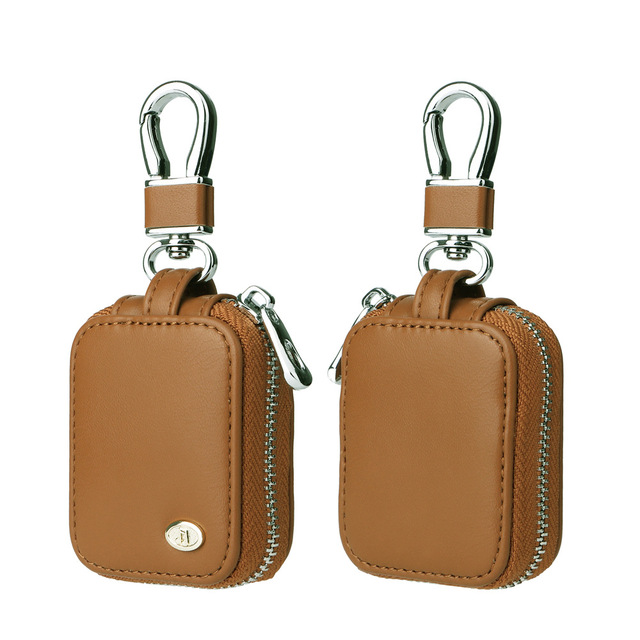 Leather Earphone Small Pouch Holder with Zipper Keychain for Apple Airpods 1/2/pro/3/pro2 Travel Case Earbuds Pocket