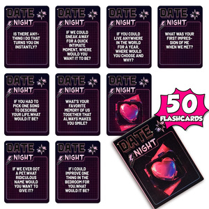 <span class=keywords><strong>Jeu</strong></span> de cartes de conversation pour couples pour une soirée romantique, 50 flashcards, questions intimes, jeux de société, coffret cadeau pour amoureux romantiques - Product Image 1