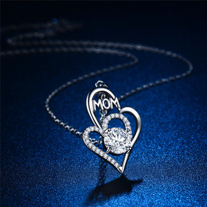 Factory Price Classic Zircon Mom <strong>Necklace</strong> Copper Pendant Heart <strong>Necklace</strong> 3A Zircon <strong>Mum</strong> <strong>Necklace</strong> for Mother's Day Gifts - Product Image 2