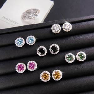 Pendientes de Diamantes de Imitación Moissanite Estilo Hip-Hop, 1ct VVS, Plata de Ley 925, Plateados, Modernos, para Hombre y Mujer, Diseño de Flor con Halo - Product Image 5