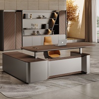 Bureau de direction intelligent à hauteur réglable, design minimaliste et moderne, luxe léger, bureau de président, bureau de directeur en L, grande table, livraison porte-à-porte