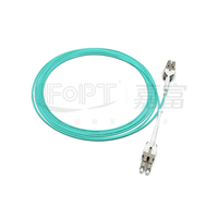 Kabel Patch Fiber LC LC OM3 Duplex Uniboot 3m Push Pull Tab 10G Multimode Low Loss LSZH untuk Pusat Data