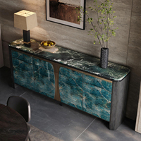 Collection de consoles d'entrée et de buffets latéraux en pierre de luxe minimaliste italienne, buffet en marbre haut de gamme pour le rangement dans le salon