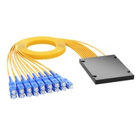 Répartiteur optique PLC 1x16 FTTX, type boîtier ABS, connecteur SC UPC, monomode G657A pour réseau de télécommunications FTTH PON CATV