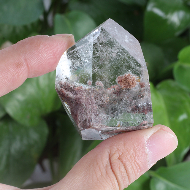 Natural Phantom Clear Quartz Crystal Polished for Home Healing by Hands Other Crystal Crafts Product