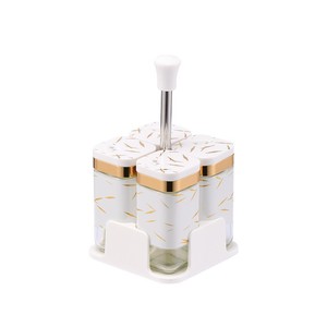 Conjunto de Potes de Vidro Ecológicos Syh2056 com Suporte Giratório para Temperos, Pimenteiros, Sal, Açúcar, Ervas e Condimentos - Product Image 5