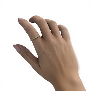 แหวนเพชรทรงกลมเจียระไนแบบบริลเลียนท์เคลือบทอง 18K 14K สไตล์มินิมอล แหวนนิรันดร์แบบคลาสสิกสำหรับงานหมั้นและงานแต่งงาน - Product Image 1