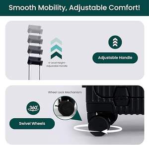 Travel Carry-On Luggage PC Hard Shell Aluminium Frame Spinner <b>Wheels</b> Lightweight Durable <b>Suitcase</b> - Product Image 4